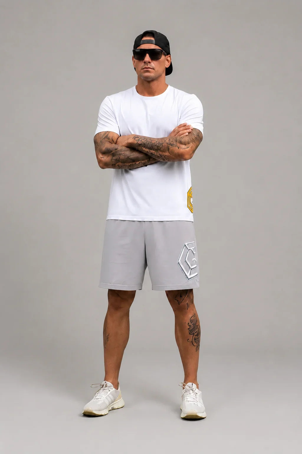 LGLGFG Nexus Boardies front view in recycled polyester