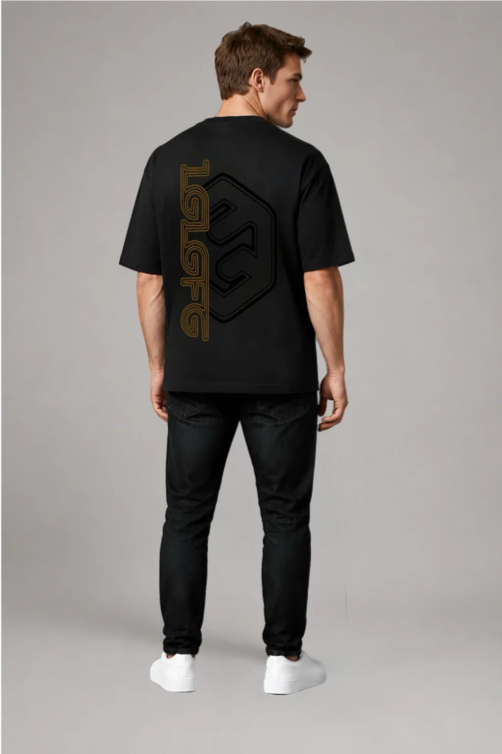 LGLGFG Legacy T box cut T-shirt front view in black