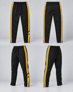 LGLGFG Calibra joggers in black and gold, front and back product views