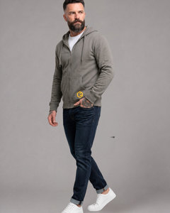 LGLGFG Static zip up hoodie back view - mens hybrid streetwear fleece hoodie