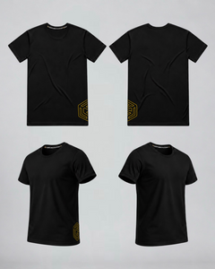 LGLGFG Axion T in Black, product shot. Men's ActiveEdge tee