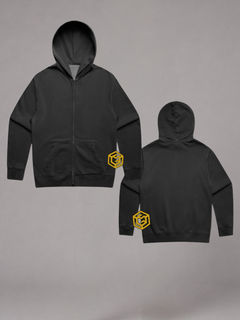 Side view of LGLGFG Tenet zip up hoodie - mens premium apparel Australia