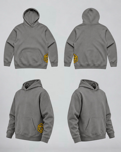 LGLGFG Tenet Hoodie in Washed Grey, pullover fleece. Men's premium hoodie