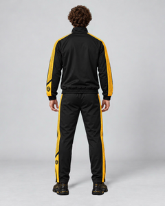LGLGFG Calibra black and gold tracksuit, model rear view