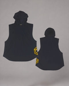Side view of LGLGFG Volt sleeveless hoodie - mens performance streetwear Australia