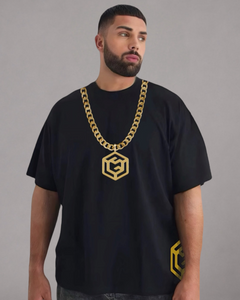 Collar detail on LGLGFG Baller T - mens premium apparel box cut tee