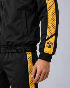 LGLGFG Calibra jacket and joggers, gold sleeve and waist detail