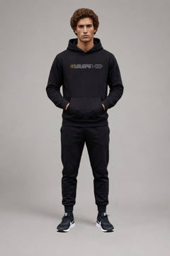 LGLGFG Foundation pullover hoodie front view in faded black - mens cotton polyester fleece Urban Athletis Wear hoodie