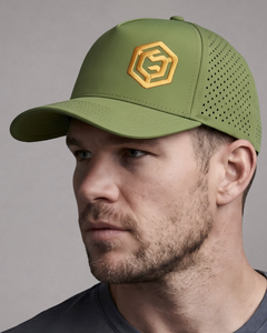 LGLGFG Rollin 5 panel cap in black - mens hybrid streetwear headwear