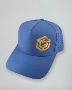 LGLGFG Rollin 5 Panel Cap in Blue, waterproof polyester