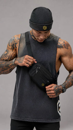 LGLGFG Keystone sleeveless tank blue stone colourway