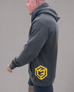 LGLGFG Tenet zip up hoodie back view - mens hybrid streetwear fleece hoodie