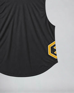 LGLGFG Volt Sleeveless Hoodie in Black, relaxed fit, view 7