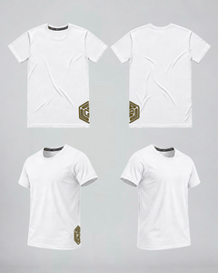 LGLGFG Axion T in White, product shot. Men's ActiveEdge tee