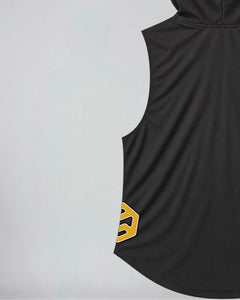 LGLGFG Volt Sleeveless Hoodie in Black, relaxed fit, view 8