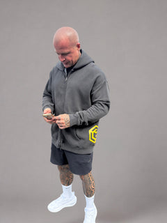 LGLGFG Tenet zip up hoodie styled - mens performance streetwear Australia