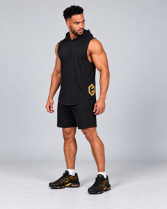 LGLGFG Volt Sleeveless Hoodie in Black, relaxed fit, view 2
