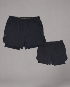 LGLGFG Carbine dual layer shorts flat lay - mens premium apparel Australia
