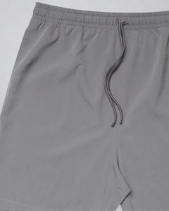 LGLGFG Aegis Shorts in Grey laid flat, second detail view