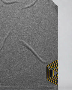 LGLGFG Arc Tank in Graphite laid flat, fabric and construction detail