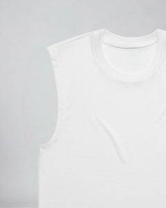 LGLGFG Arc Tank in White laid flat, third detail view