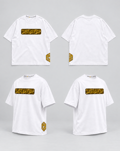 LGLGFG Bullion T in White, flat lay product shot. Urban Athletis Wear