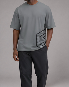 Double-stitched hem detail on LGLGFG Artifact T - mens technical apparel