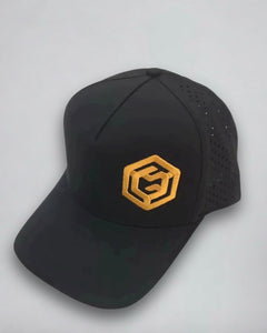 LGLGFG Rollin 5 Panel Cap in Black, waterproof polyester