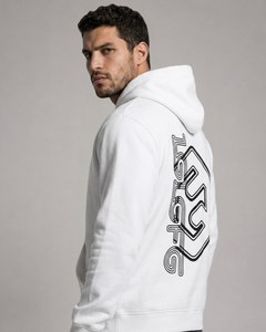 Kangaroo pocket detail on LGLGFG Legacy hoodie white - mens technical apparel