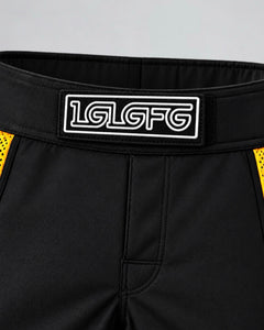 LGLGFG Calibra MMA shorts, LGLGFG waistband logo detail