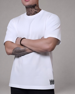 Collar rib detail on LGLGFG Catalyst T - mens premium apparel box cut tee