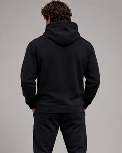 Drawcord hood detail on LGLGFG Foundation hoodie - mens technical apparel
