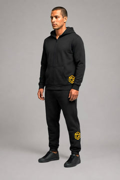 LGLGFG Stealth tracksuit kit back view - mens hybrid streetwear fleece set