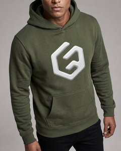 Kangaroo pocket detail on LGLGFG Prestige hoodie - mens premium apparel