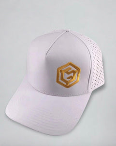 LGLGFG Rollin 5 Panel Cap in White, waterproof polyester