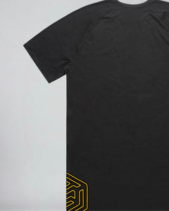 LGLGFG Hybrid T in Black laid flat, second detail view
