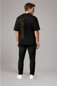LGLGFG Legacy T box cut front view in black - mens combed cotton Urban Athletis Wear tee