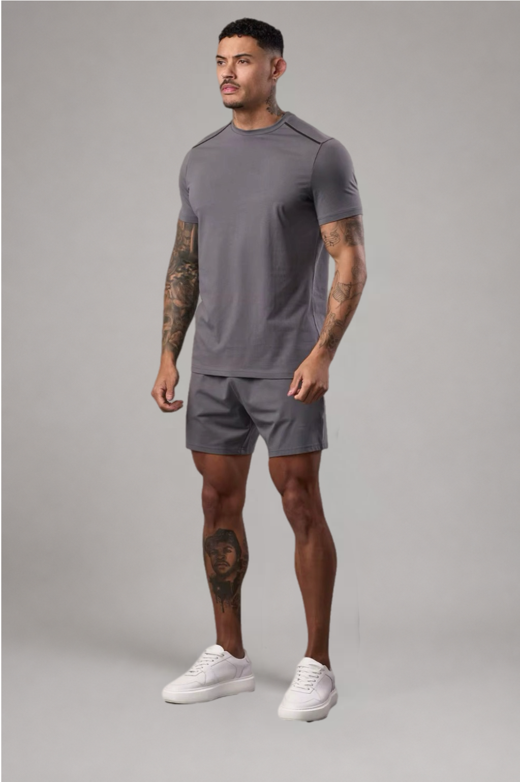 LGLGFG Axion T front view in black - mens polyester elastane ActiveEdge Urban Athletis Wear tee