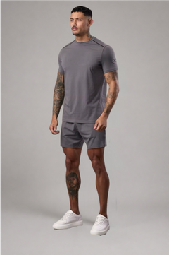 LGLGFG Axion T front view in black - mens polyester elastane ActiveEdge Urban Athletis Wear tee