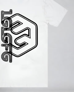 LGLGFG Legacy T in White laid flat, fabric and construction detail