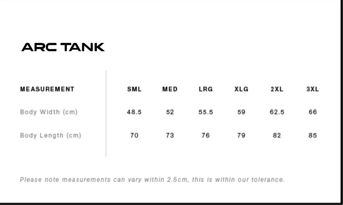 Arc Tank Size Guide